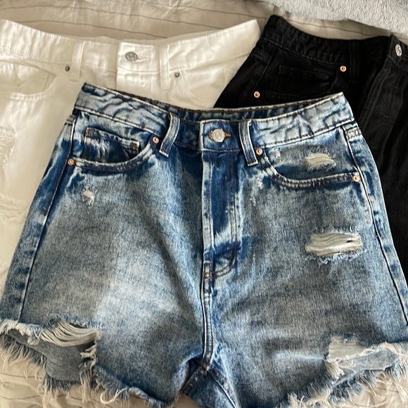 Wild Fable High Waist Denim Shorts - Blue, Black, White - Picture 1 of 4